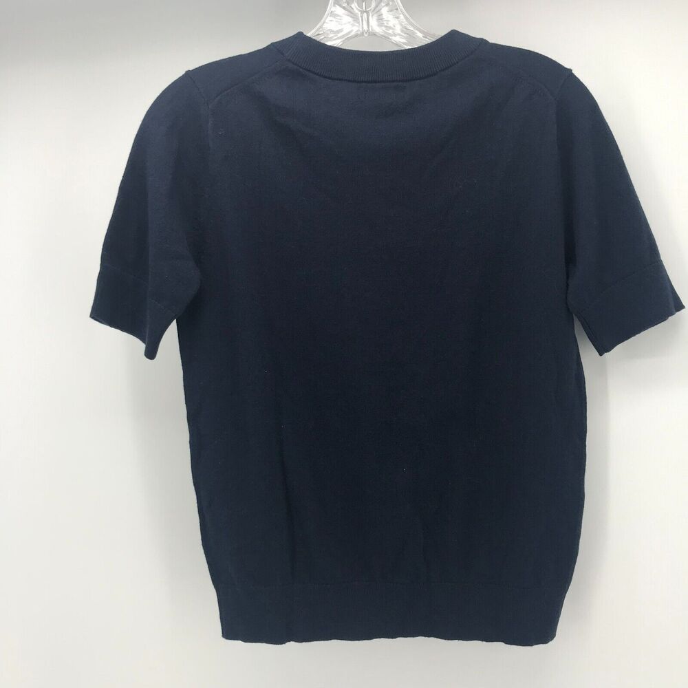 J.Crew Rack Dotted Short Sleeve Sweater New XSmall Navy Blue Red M2371 Cotton - Picture 3 of 9
